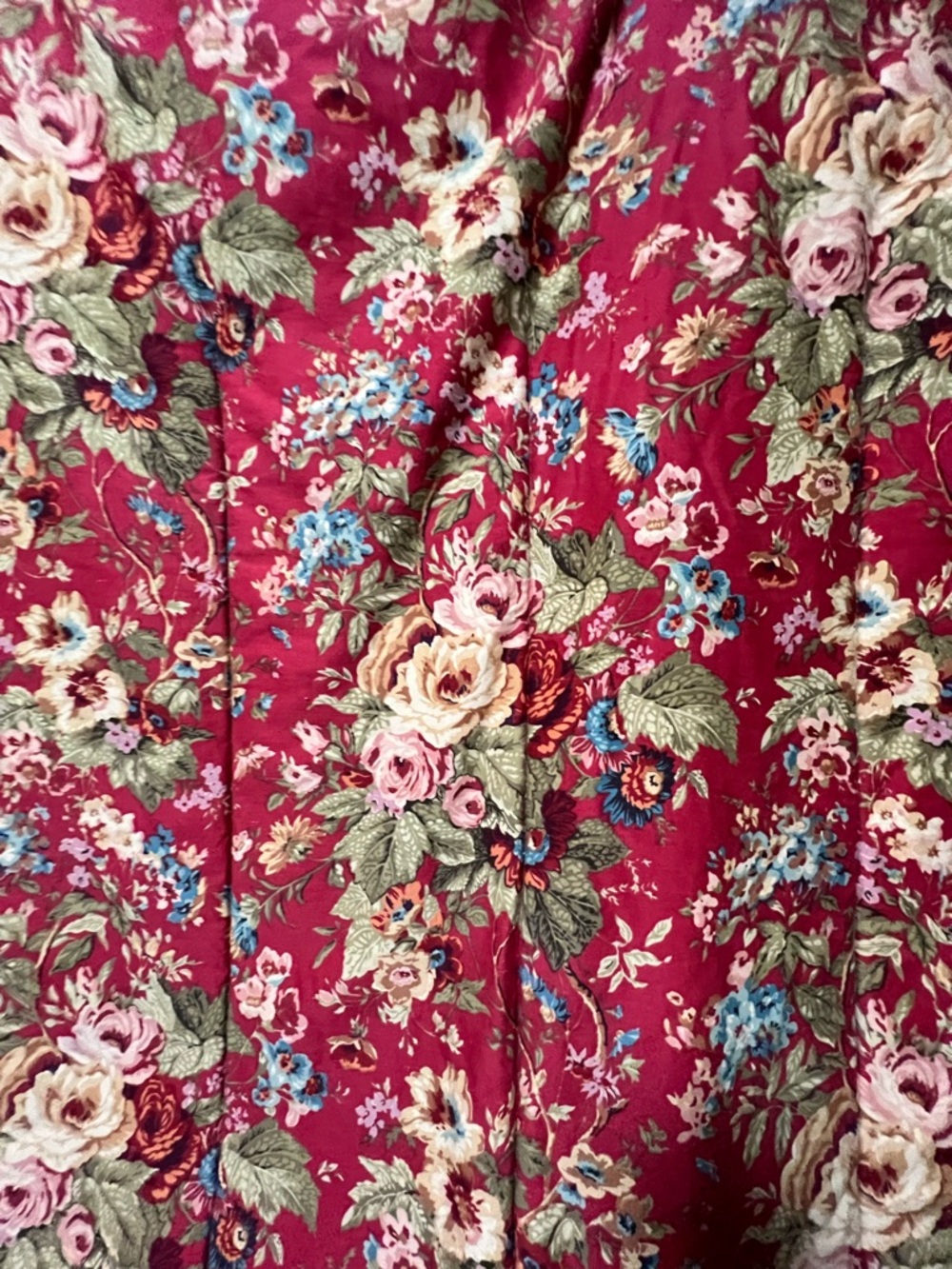 Chaps SUMMERTON Red Teal Floral Houndstooth Queen Comforter